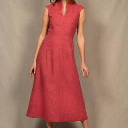 Robe Longue Sans Manche en Lin Rose Blush – Allure