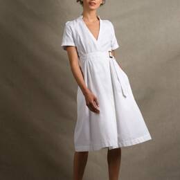 Robe Portefeuille en Coton Blanc - Parenthèse