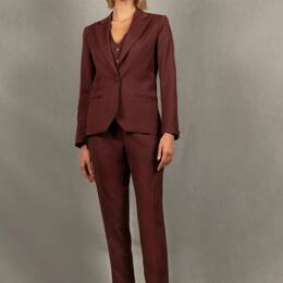 Tailleur Pantalon Femme Laine Lie de Vin – Conception