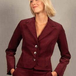Veste Tailleur Femme Courte en Velours Côtelé Bordeaux – Certitude