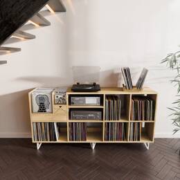 Meuble DJ Vinyle – 2 Platines & Table de Mixage