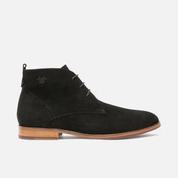 Chukka boots  made in France croûte velours noir BRETT 95 A NOIR