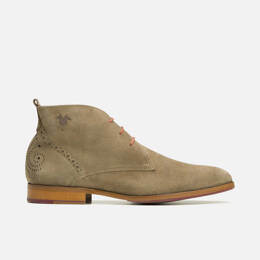Chukka boots  made in France croûte velours taupe BRETT 95 A CASTOR