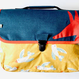 Cartable maternelle léger Bleu et Jaune Oiseaux