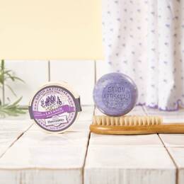 Savon parfum Lavande Exfoliant dans boîte en bois 100g