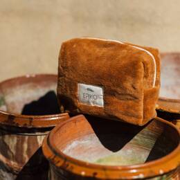 Trousse de toilette éponge camel FEVE