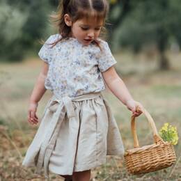 Jupe fille lin naturel VERVEINE