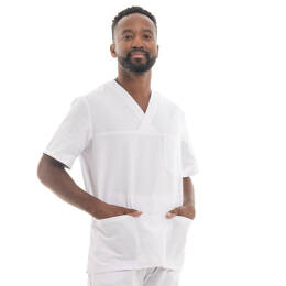Tunique Médicale Mixte Nouméa Blanche Made in France - MANELLI