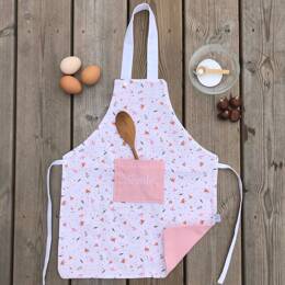 Tablier enfant – Forêt/rose