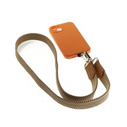 Lanière de téléphone tressée Beige