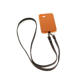Lanière de téléphone cuir Orange Skyline marine