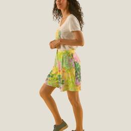 SHORT CHENETTE FEUILLAGE JAUNE