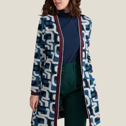 GILET GILON CALIGRAPHIE BLEU