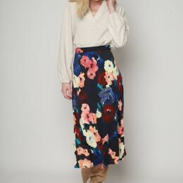 JUPE JINOL FLEURS DHIVER CORAIL