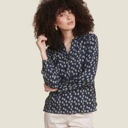 BLOUSE CAROLE GOMMETTE MARINE