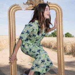 COMBINAISON MÉCANO CEINTURÉE MOTIF PETITS POIS DOTS