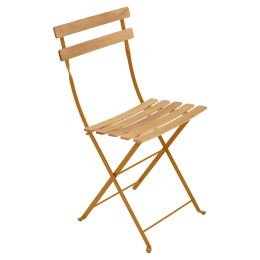 Lot de 2 Chaises Pliantes Bistro Naturel en Acier et en Bois
