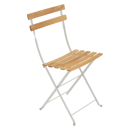 Lot de 2 Chaises Pliantes Bistro Naturel en Acier et en Bois