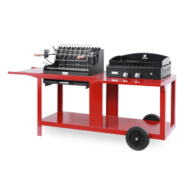Ensemble plancha et barbecue sur chariot Mendy-Alde Baia
