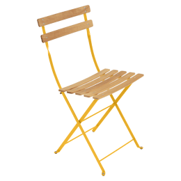 Lot de 2 Chaises Pliantes Bistro Naturel en Acier et en Bois
