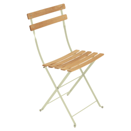 Lot de 2 Chaises Pliantes Bistro Naturel en Acier et en Bois