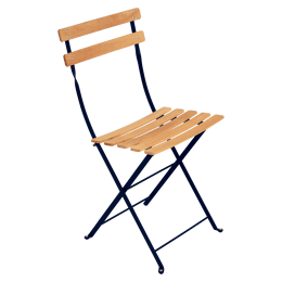 Lot de 2 Chaises Pliantes Bistro Naturel en Acier et en Bois