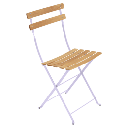 Lot de 2 Chaises Pliantes Bistro Naturel en Acier et en Bois