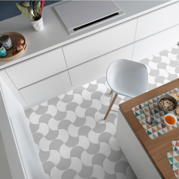 Rouleau 4m de sol PVC effet carreaux ciment à coller luna grey Gerflor - 3000 cm x 400 cm x 0.26 cm