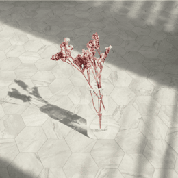 Rouleau 4m de sol PVC effet marbré pose libre hexa cream Gerflor - 3000 cm x 400 cm x 0.25 cm
