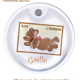 Assiette bébé chauffante nounours