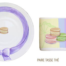 Paire tasse thé Macaron