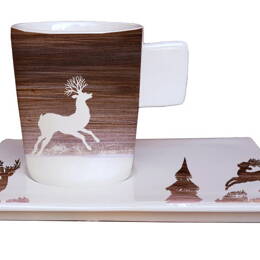 Paire tasse café cerf