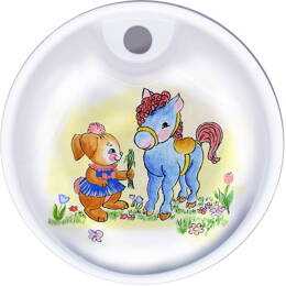 Assiette Bébé chauffante poney fille