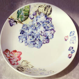 assiette creuse hortensia
