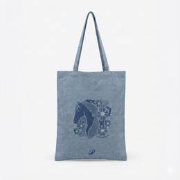 Tote bag équitation bleu made in france