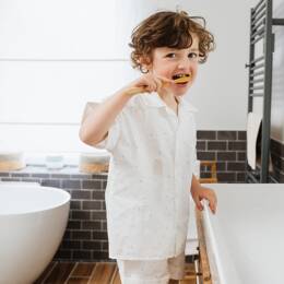 Pyjama court col chemise à revers