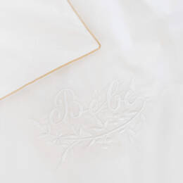 Housse de couette bébé brodée en percale de coton