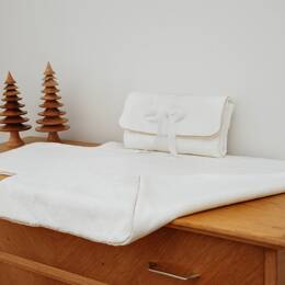 Matelas à langer de voyage en velours blanc