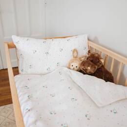 Parure de lit bébé réversible en percale de coton