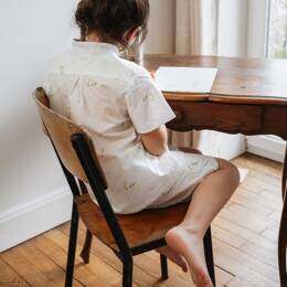 Pyjama court col mao