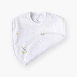 Bavoir en tissu imprimé et doublé éponge blanche