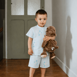 Pyjama garçon court col mao