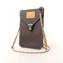 Mini Sac Pochette Cuir téléphone TONI Havane