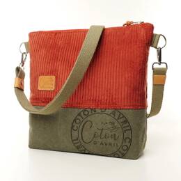 Sac à main Bandoulière BEATRIS velours acajou