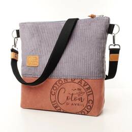 Sac à main Bandoulière BEATRIS Signature velours gris