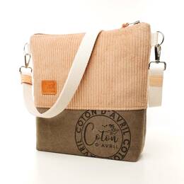 Sac à main Bandoulière BEATRIS velours Havane