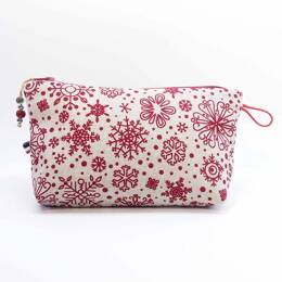 Pochette Trousse Maquillage FLOCONS Rouge