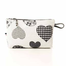 Pochette Trousse Maquillage CŒURS NB