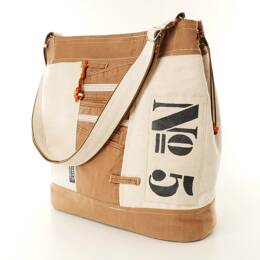 Sac seau N°5 EDITION Marron Ecru