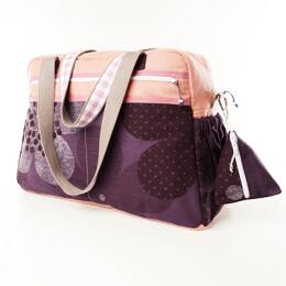 Sac à langer ou sac weekend rose imprimé violet